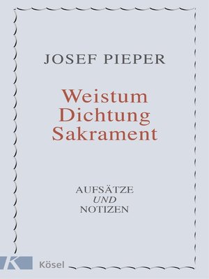 cover image of Weistum, Dichtung, Sakrament